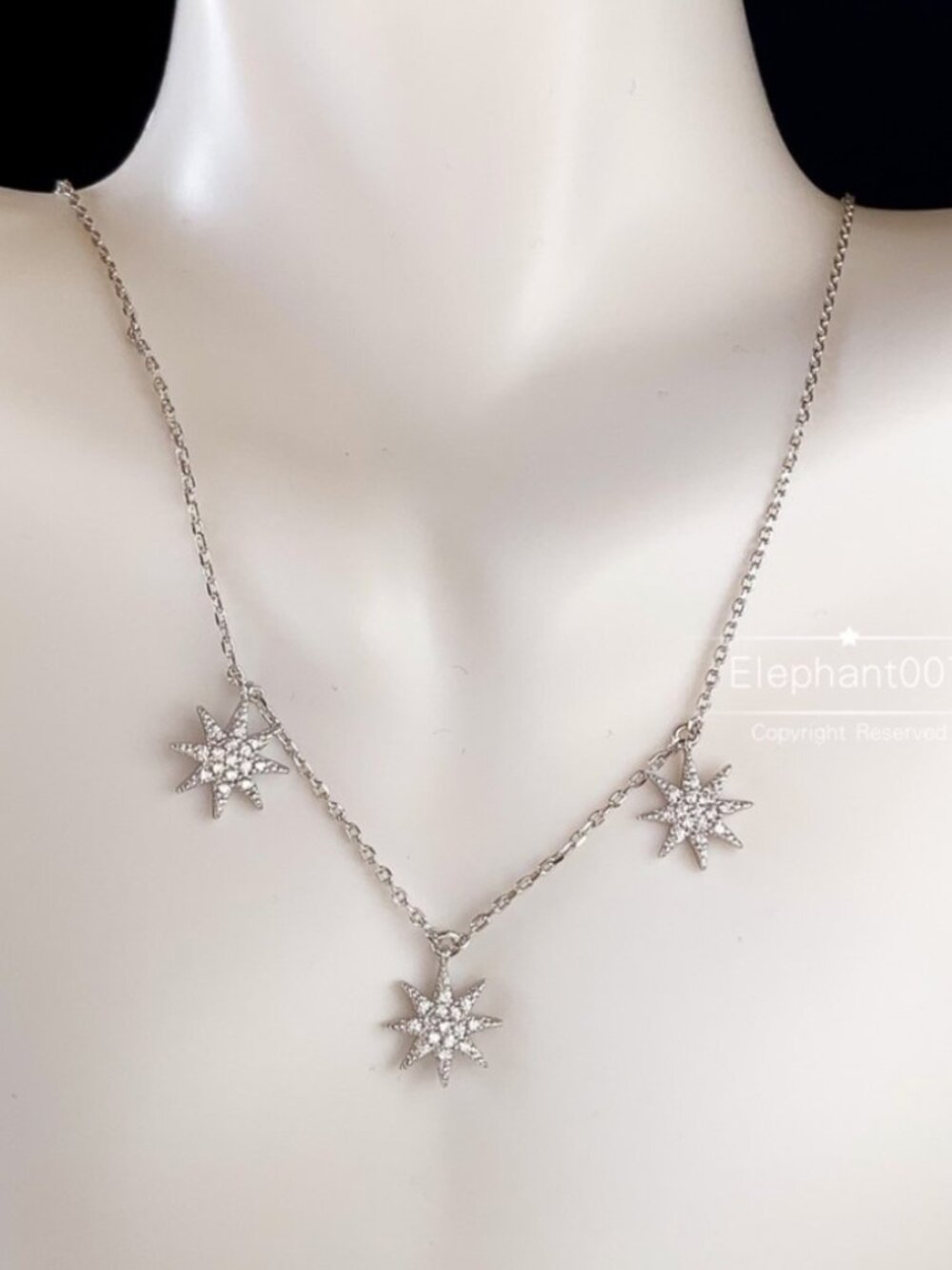 Henri Bendel Crystal Starburst Station Necklace Silver Tone Celestial Necklace
